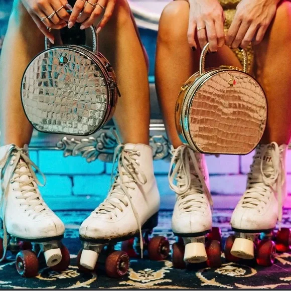 BNWT Kate Spade Andi metallic croc embossed leather bag - Picture 5 of 14